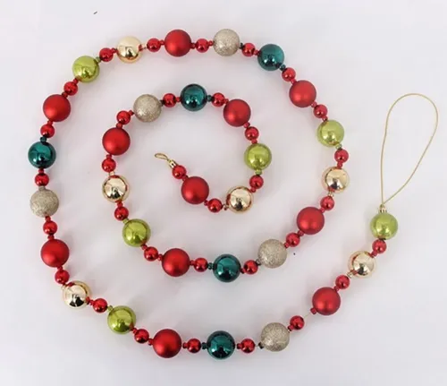 Елочные бусы Волшебная Страна Новогодние из пластика, красно-зеленые, 2.4м / товары для праздников