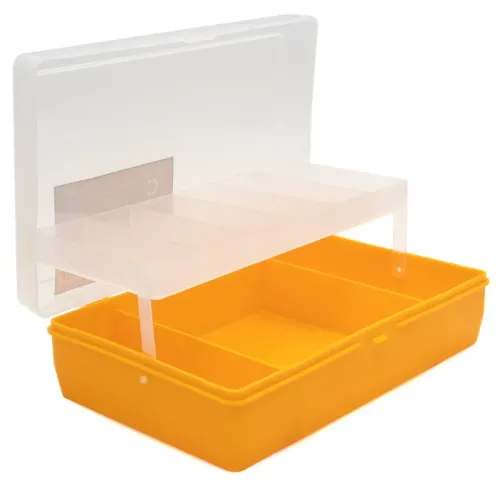 Ящик для инструментов Следопыт, пластик, желтый, 235х150х65мм