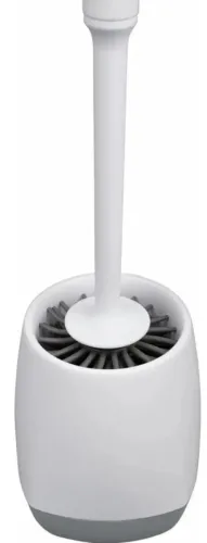 Ершик для унитаза Kleber / Клебер Lite подвесной/напольный, силиконовый, белый, размером 42×10см / товары для дома