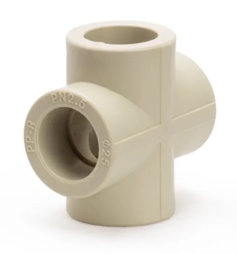 Крестовина Lammin PPR 20, полипропилен, 25мм, серый