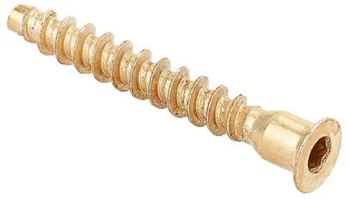 Мебельная стяжка Стройбат HEX, латунь, 7х50мм, 15шт