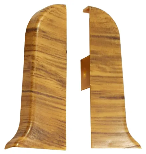 Заглушки для плинтуса MIXTON / Микстон 162 левая и правая с текстурой, ПВХ, цвет дуб больцано, 56х15мм, 2шт. / строительство и ремонт