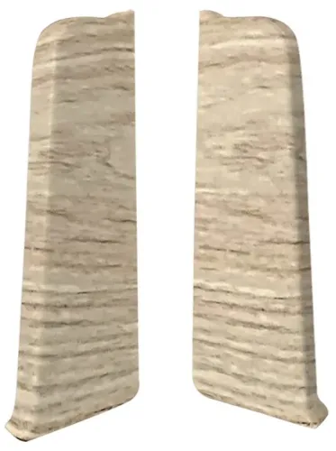 Заглушки для плинтуса MIXTON / Микстон 7014 левая и правая, ПВХ, цвет бежевый, 70×20мм, 2шт. / строительство и ремонт