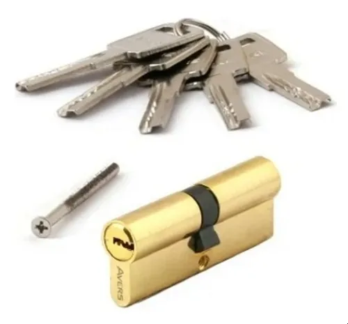 Цилиндровый механизм AVERS / Аверс ZM-80-G двухсторонний, с гальваническим покрытием, ключ-ключ, ЦАМ, цвет золото, 40/40, 80мм, секретность 5000 / фурнитура