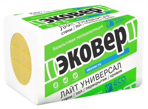 Утеплитель ЭКОВЕР Лайт Универсал базальтовая вата, 1000×600×50мм, 12шт. / теплоизоляционный материал