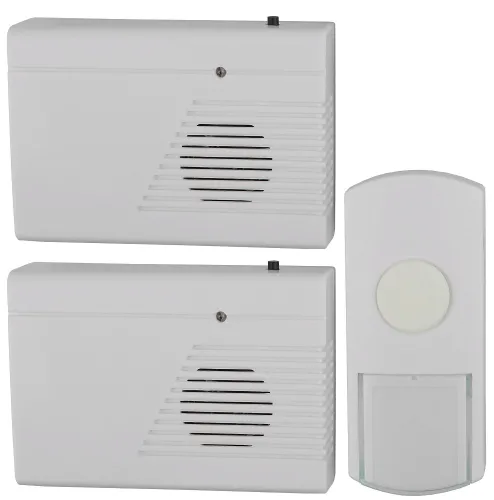 Звонок дверной ЭРА C27-2 беспроводной, 2 динамика, 6 мелодий, белый, IP44 / товары для дома