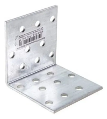 Крепежный уголок Rock Solid Connection / Рок Солид Конекшн монтажный перфорированный, из оцинкованной стали, серый, 50х50х50х2мм / строительство и ремонт