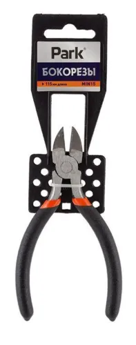 Бокорезы PARK / Парк мини 15, из инструментальной стали, черные, 115мм / кусачки