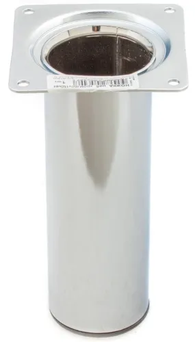 Ножка мебельная Стройбат круглая, нерегулируемая, стальная, цвет хром, 50х150мм / фурнитура для мебели