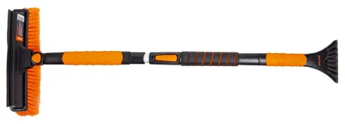 Щетка автомобильная Amigo / Амиго со скребком для льда, телескопическая, из пластика с синтетическим ворсом, длина 1200мм / автотовары