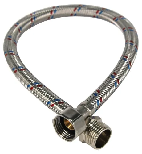 Гибкая подводка для воды MIXTON / Микстон для смесителей, внутренняя-наружная резьба, из нержавеющей стали, диаметр 1/2дюйма, 0.3м, 1шт. / водоснабжение