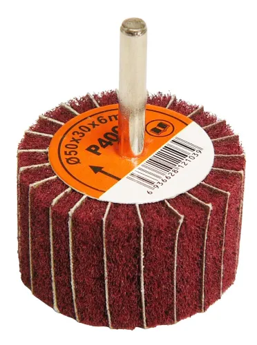 Головка шлифовальная ORIENTCAFT / Ориенткрафт лепестковая, из нетканого материала, диаметр 50мм, толщина 30мм, зернистость P400 / оснастка