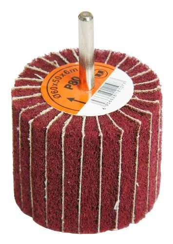 Головка шлифовальная ORIENTCAFT / Ориенткрафт лепестковая, из нетканого материала, диаметр 60мм, толщина 50мм, зернистость P80 / оснастка