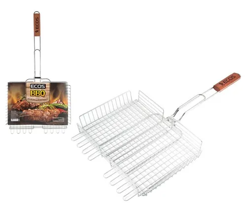 Решетка гриль ECOS 22002D, глубокая с ручкой, 32х25х6см