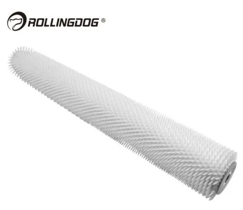 Валик игольчатый для наливных полов Rollingdog / Роллингдог пластиковый, белый, рабочая часть 450мм, иглы 12мм / строительство и ремонт