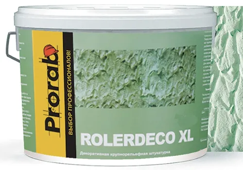 Декоративная штукатурка Prorab / Прораб Rolerdeco XL фактурная, для наружных и внутренних работ, крупная шуба, акриловая, белая, 15кг / строительные смеси