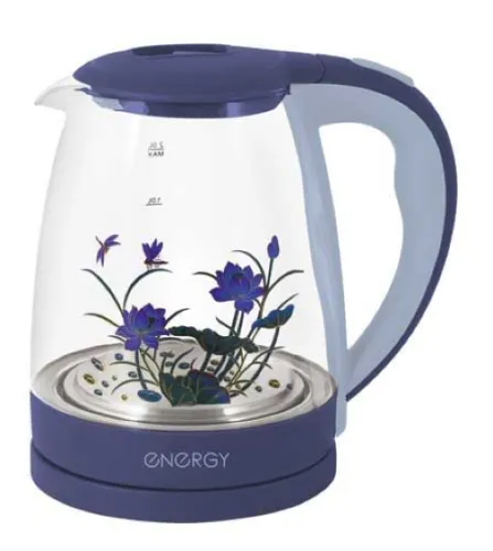 Чайник электрический ENERGY E-287, 2л, 1500Вт, стекло и пластик