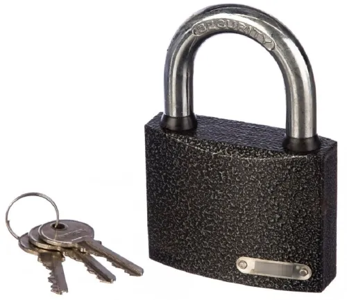 Замок навесной СКОБЯНОЙ 01-75 цилиндровый, металлический, 3 ключа / средства защиты