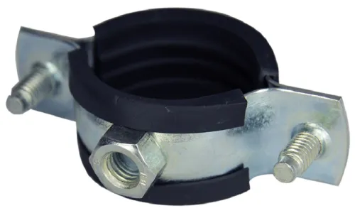Хомут сантехнический MasterProf / МастерПроф для труб диаметром 59-63мм (2") с резиновым уплотнением, шурупом и дюбелем, из оцинкованной стали / крепеж