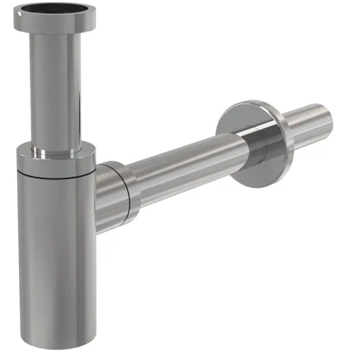 Сифон сливной ALCAPLAST / Алькапласт A400 для раковины круглый цельнометаллический, из латуни, серый, 32мм / сантехника