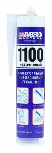 Герметик силиконовый ABRO Masters / Абро Мастер 1100 универсальный, коричневый, 280мл / строительство и ремонт