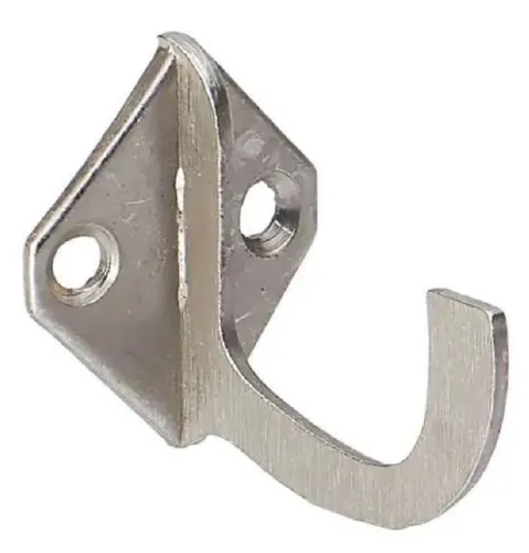 Крючок-вешалка СКОБЯНОЙ 1-рожковый, настенный, металл, хром