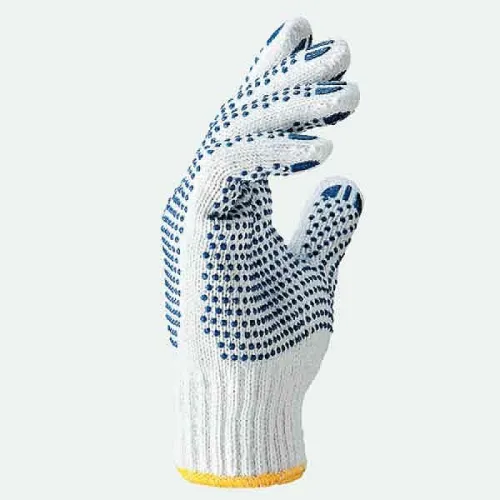Перчатки защитные 888 рабочие трикотажные двухсторонние с эластичной манжетой с точками из х/б и ПВХ / защита рук