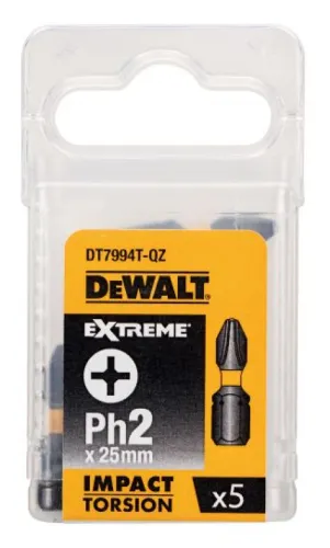 Бита DeWalt IMPACT Torsion PH2 25мм 5шт, арт. DT7994T-QZ