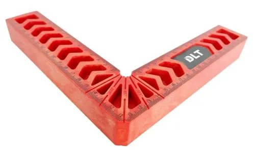 Угольник строительный DLT / ДЛТ монтажный, из пластика, красный, размер 110х110мм / инструменты