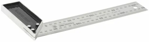 Угольник строительный Stayer / Стайер ПРОФИ с двусторонней шкалой, из нержавеющей стали, серый, размер 400мм / инструменты