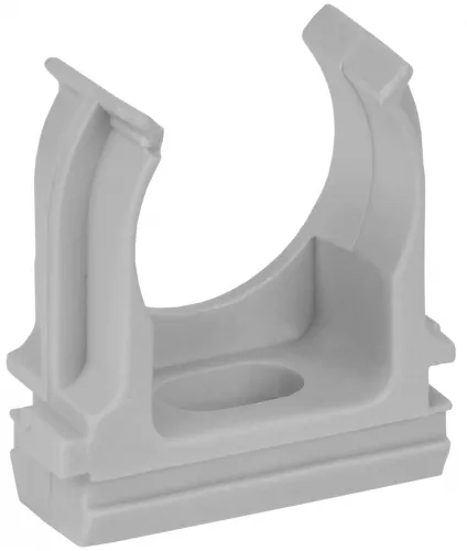 Держатель для трубы IEK / ИЕК GENERICA клипса крепление к стене, из полистирола, цвет серый, 20мм, 100шт. / крепеж и фурнитура