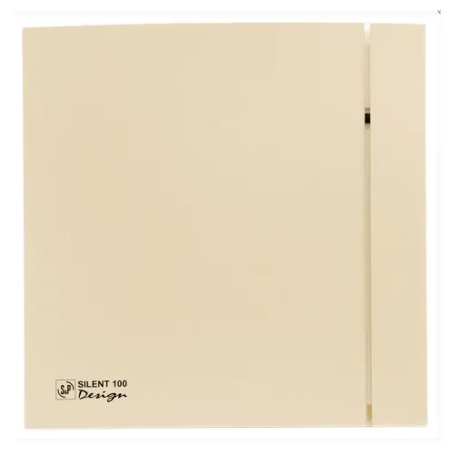 Вентилятор вытяжной S&P / С&П Silent-100CZ DESIGN-4C с обратным клапаном, бесшумный, в корпусе из пластика, слоновая кость, воздуховод 100мм, 85м3/час, 26.5 дБ, 8Вт / вентиляция