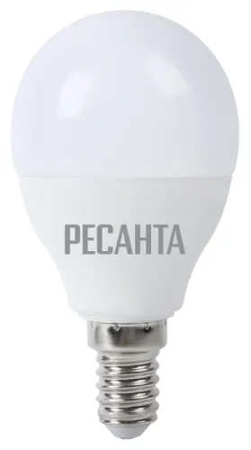 Лампочка светодиодная Ресанта G45 E14 2700К 560Лм 7Вт