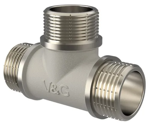 Тройник V&G / В&Г для труб, из латуни, серый, наружная резьба диаметром 1/2дюйма / водоснабжение