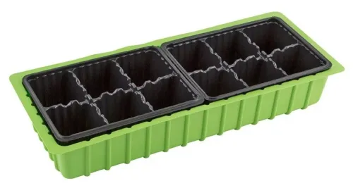 Мини парник из пластика, 2 вставки, 12 ячеек / товары для рассады