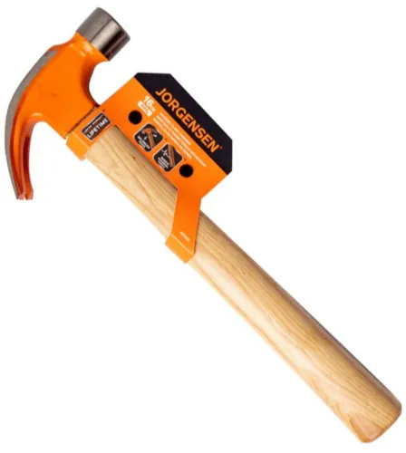 Молоток-гвоздодер Pony Jorgensen / Пони Йоргенсен столярный, с деревянной ручкой, стальной боек, оранжевый / инструменты для ремонта и строительства