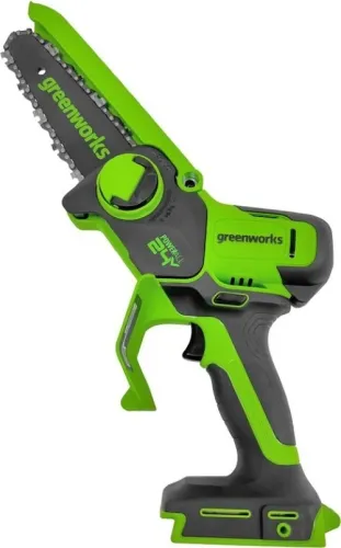 Пила цепная аккумуляторная Greenworks / Гринворкс GD24CSMNX без аккумулятора и зарядного устройства, для пиления древесины, полотно 150мм, 1/4дюйма, 32 звена / электроинструмент