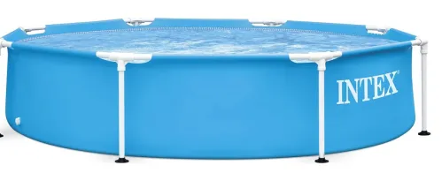 Бассейн каркасный Intex / Интекс Metal Frame круглый, из винила и стали, голубой, 244х51см, 1828л / дом и сад