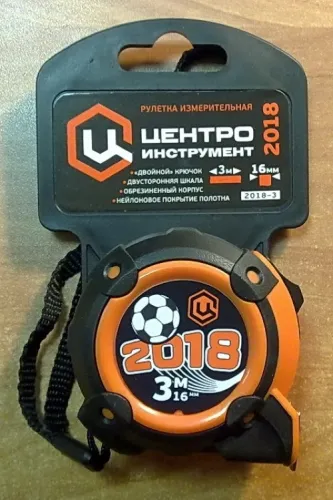 Измерительная рулетка Центроинструмент с фиксатором, корпус из пластика, стальная лента, 3м / строительство и ремонт
