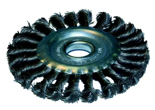 Щетка крацовка 888 для УШМ, плоская, крученая, стальная, 100мм