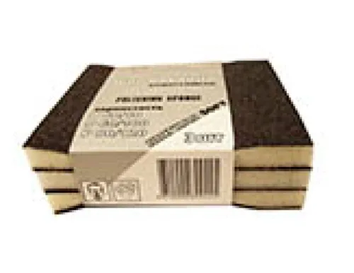 Губка шлифовальная RemoColor / РемоКолор Hardax прямоугольная поролоновая с абразивным слоем, коричневая, 125×75×10мм, зернистость P60/80, 60/100, 80/120, 3шт. / инструменты