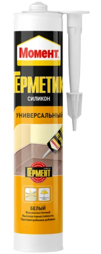 Герметик силиконовый Момент универсальный, высокоэластичный, белый, 280мл / строительство и ремонт