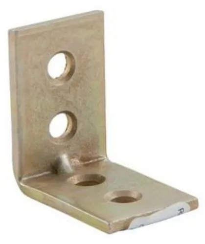 Крепежный уголок Rock Solid Connection / Рок Солид Конекшн узкий перфорированный, из оцинкованной стали, желтый, 25х25х17х2мм, в упаковке 12шт. / строительство и ремонт