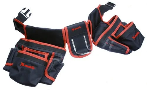 Сумка-пояс для инструментов Matrix / Матрикс двойная, 20 карманов, износостойкая, водонепроницаемая, из полиэстера, черная, 34х34х10см / оборудование для мастерской