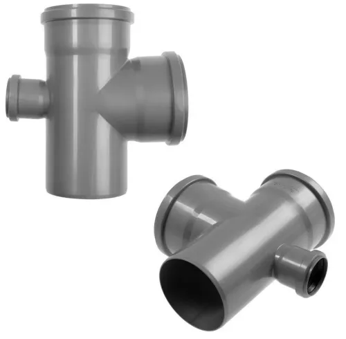 Крестовина Lammin / Ламмин одноплоскостная, для малошумной канализации, из полипропилена, серая, размером 110х110×50мм, 87.5° / водоотведение