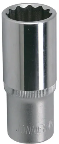 Торцевая головка Jonnesway / Джонсвей глубокая, из хромованадиевой стали, серебристая, 1/2дюйма, размер 19мм / инструменты