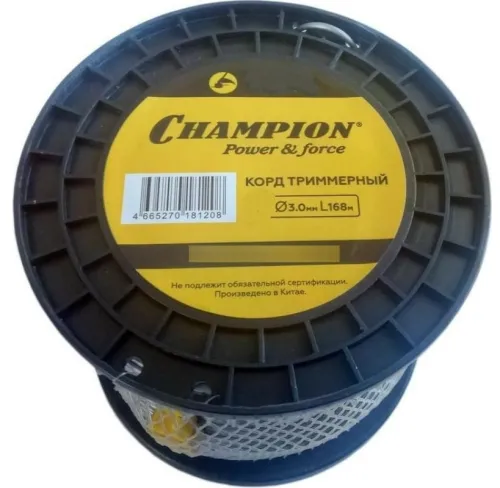 Леска для триммера Champion Magic витой квадрат, нейлон, 3мм, 168м