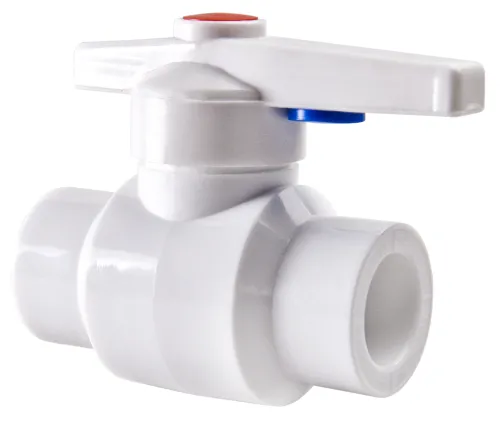 Кран шаровый для воды РВК прямой, полипропилен, белый, диаметр трубы 32мм / запорная арматура