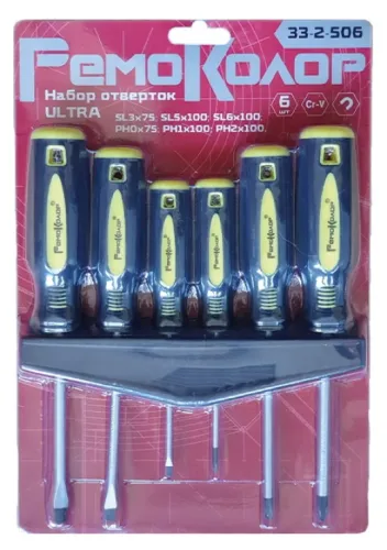 Набор отверток РемоКолор Ultra, CrV сталь, 6шт, 33-2-506
