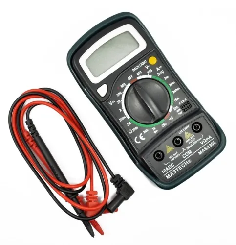 Мультиметр MASTECH / Мастех MAS830L портативный, цифровой, 600В, 10А, 2МОм, 145×76×40мм / инструменты